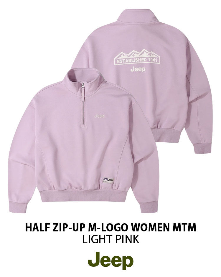 Jeep ジープ レディース スウェット HALF ZIP-UP M-LOGO WOMEN MTM