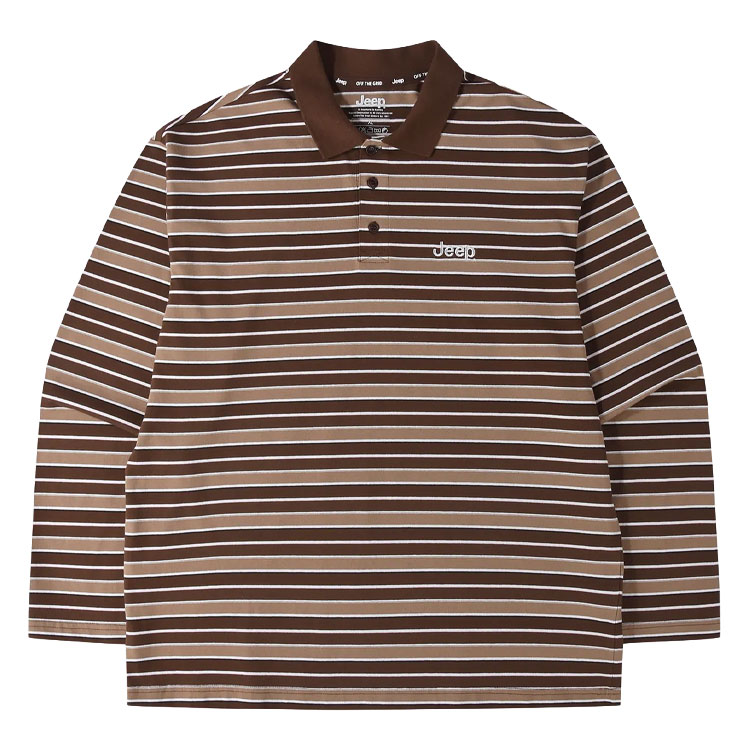 Jeep ジープ 長袖 Tシャツ MULTI STRIPE COLLARED LONG SLEEVE T-SHIRT
