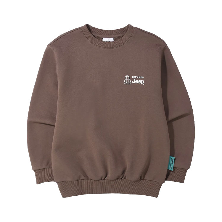 Jeep ジープ キッズ スウェット GREEN LABEL CAMPING SWEATSHIRT グリーンラベル キャンピング スウェットシャツ トレーナー 長袖 プルオーバー 子供 KQ5TSU891の画像