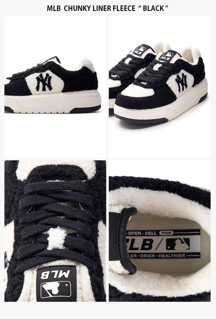 MLB エムエルビー スニーカー CHUNKY LINER FLEECE BLACK チャン