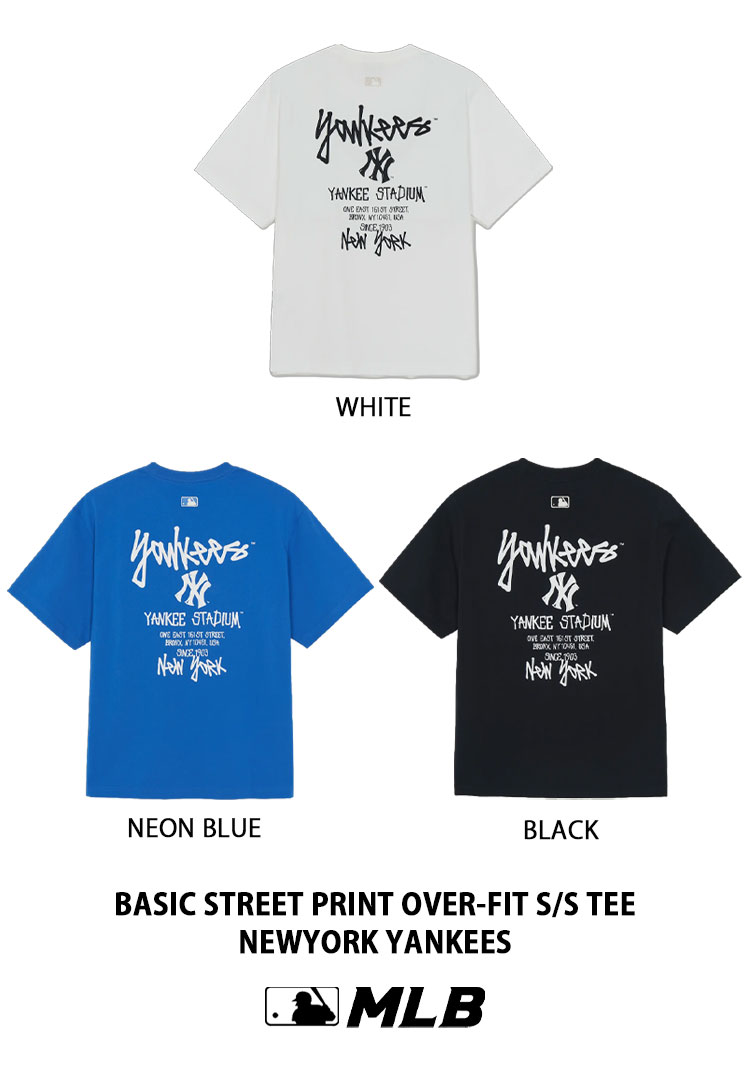 MLB エムエルビー 半袖 Tシャツ BASIC STREET PRINT OVER-FIT S/S TEE