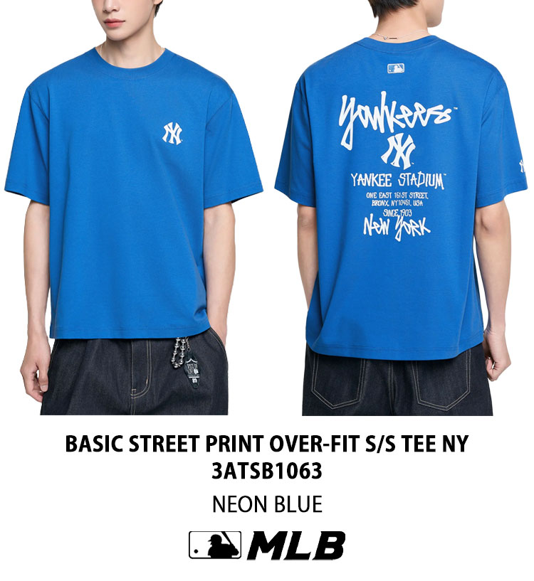 MLB エムエルビー 半袖 Tシャツ BASIC STREET PRINT OVER-FIT S/S TEE