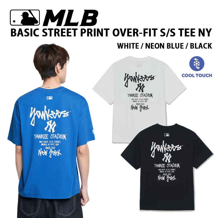 MLB エムエルビー 半袖 Tシャツ BASIC STREET PRINT OVER-FIT S/S TEE