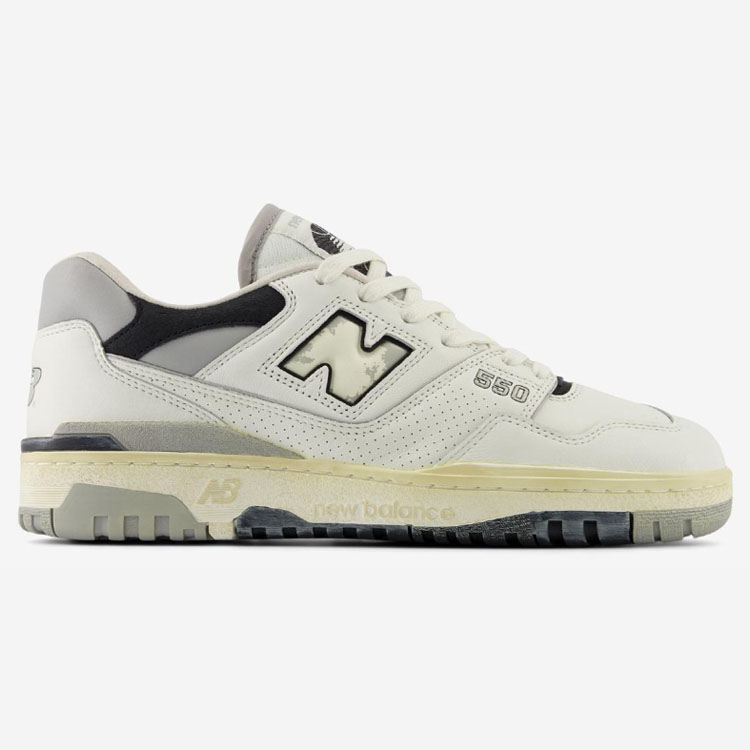 New Balance ニューバランス スニーカー BB550VGB IVRORY GRAY シューズ NewBalanceBB550 ニューバランスBB550 レザー 本革 バッシュ アイボリー レトロデザイン｜a-dot｜02