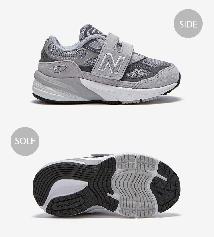 New Balance 990 グレー ベルクロ スニーカー nb-iv990gl6-3.jpg