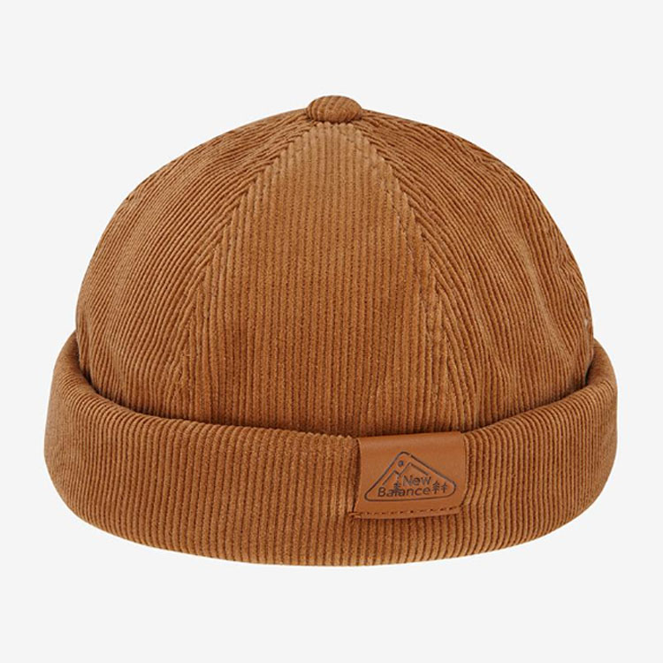 New Balance ニューバランス キッズ キャップ WATCH CAP ウォッチ キャップ 帽子 コーデュロイ 防寒 ブラウン アイボリー 子供用 男の子 女の子 NK8BDF101Uの画像