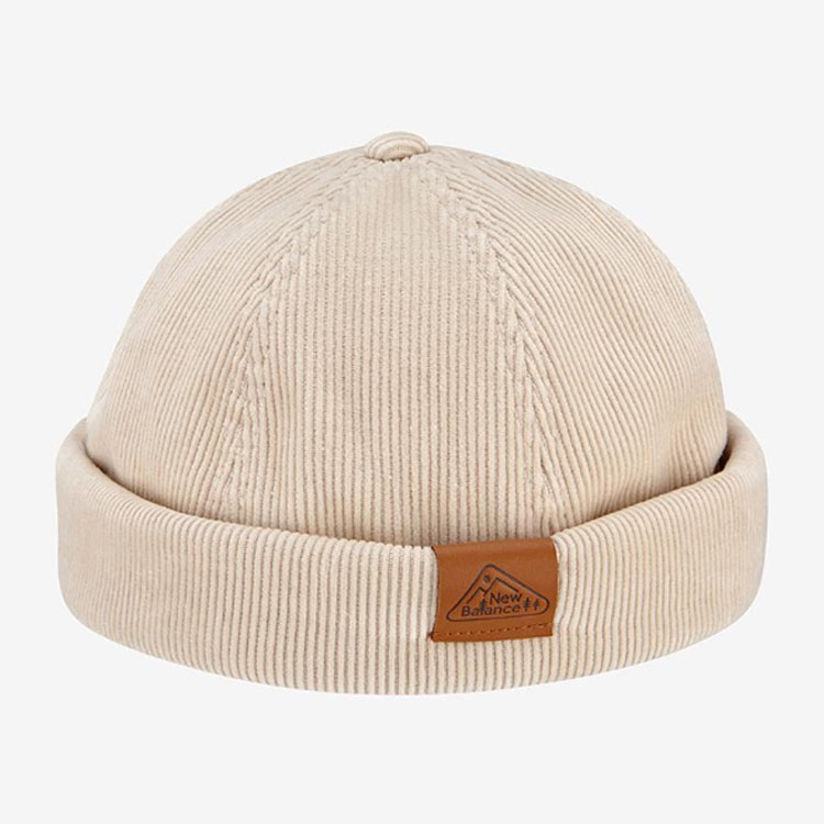 New Balance ニューバランス キッズ キャップ WATCH CAP ウォッチ キャップ 帽子 コーデュロイ 防寒 ブラウン アイボリー 子供用 男の子 女の子 NK8BDF101Uの画像