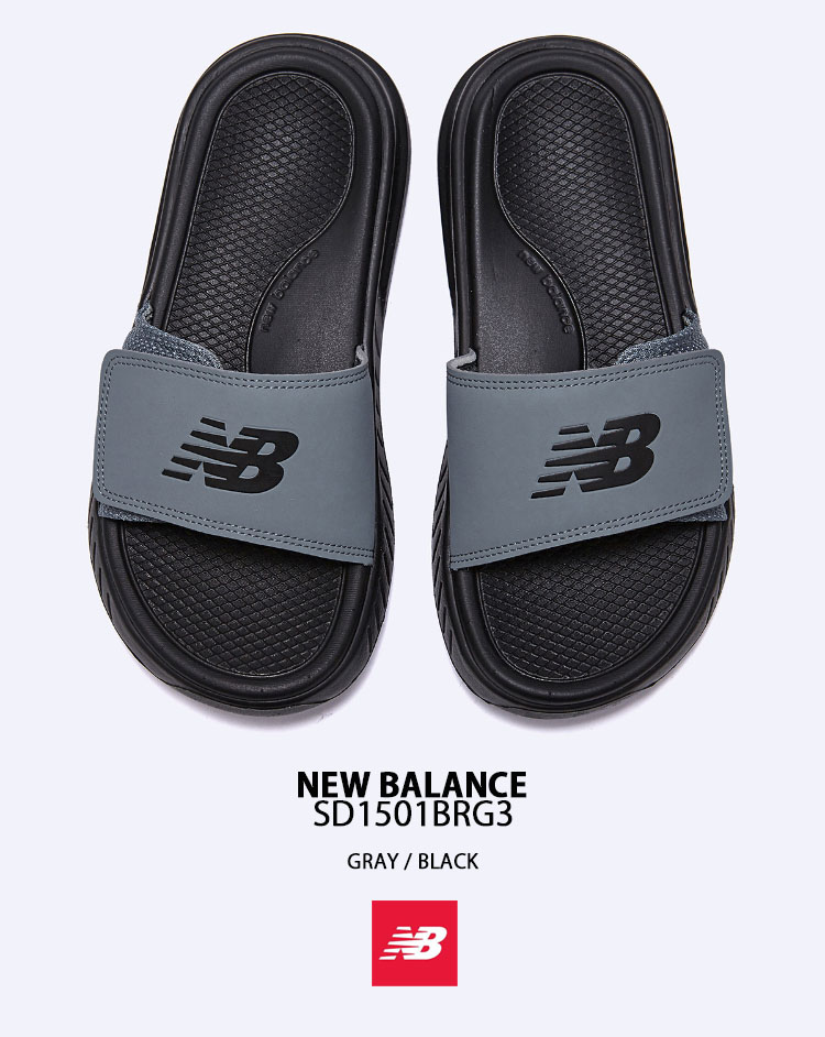 New Balance★SD1501GSR シャワサン★ベルクロ★ロゴ★厚底 兼用 New Balance ニューバランス サンダル CUSHIONING SLIDE SD1501