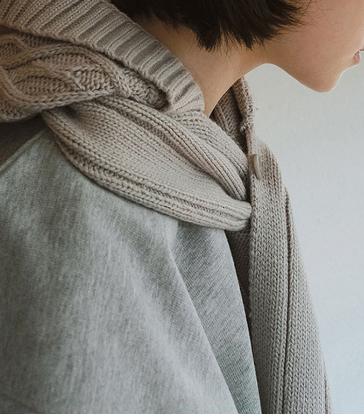jichoi バラクラバ 24AW BALACLAVAグレー ニット帽 スリーブ nbl-rw3-dcbv-4.jpg