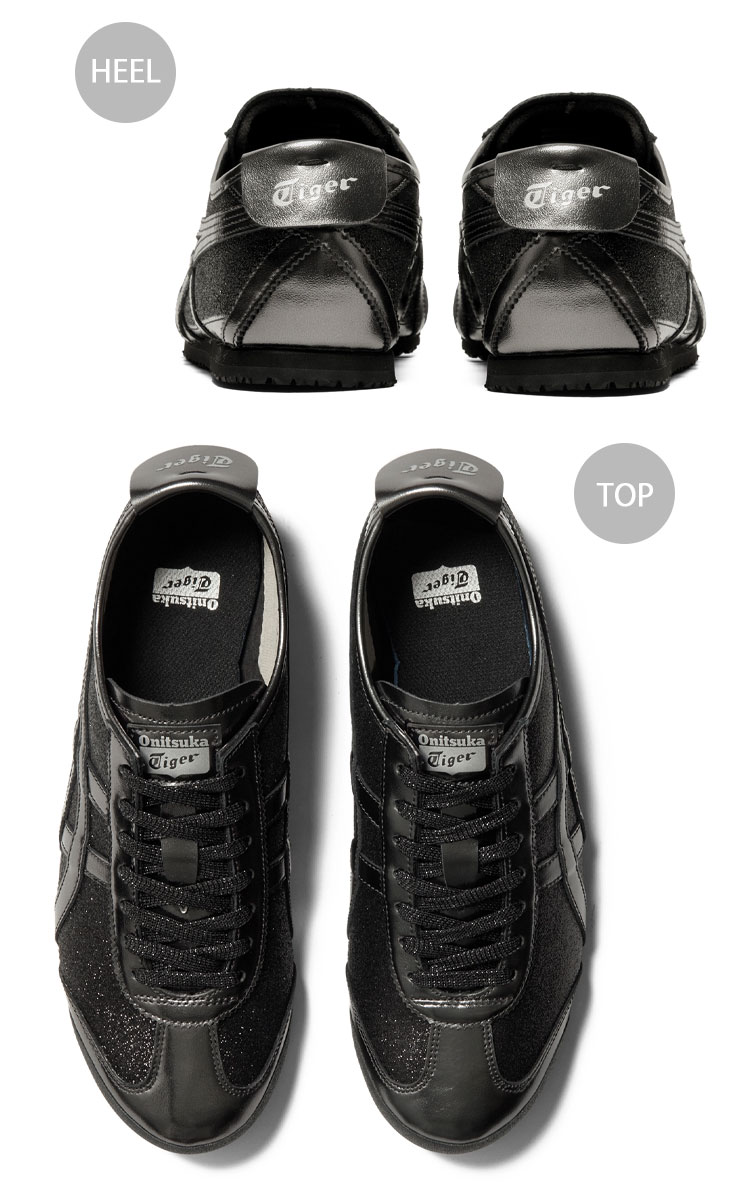 オニツカタイガー スニーカー ブラック 24cmレザー ロゴ付き 美品 Onitsuka Tiger（オニツカタイガー） スニーカー DELECITY L BLACK