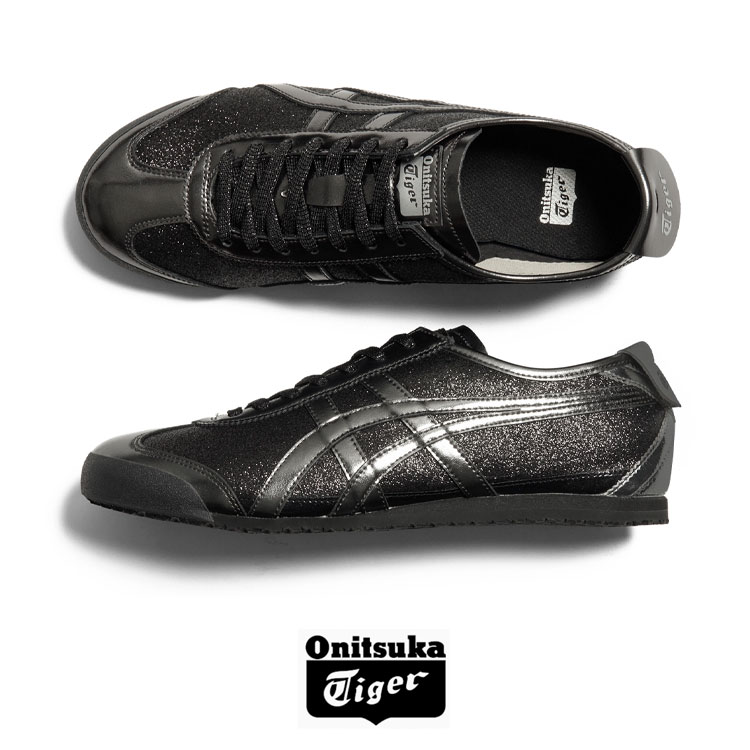オニツカタイガー スニーカー ブラック 24cmレザー ロゴ付き 美品 Onitsuka Tiger（オニツカタイガー） スニーカー DELECITY L BLACK