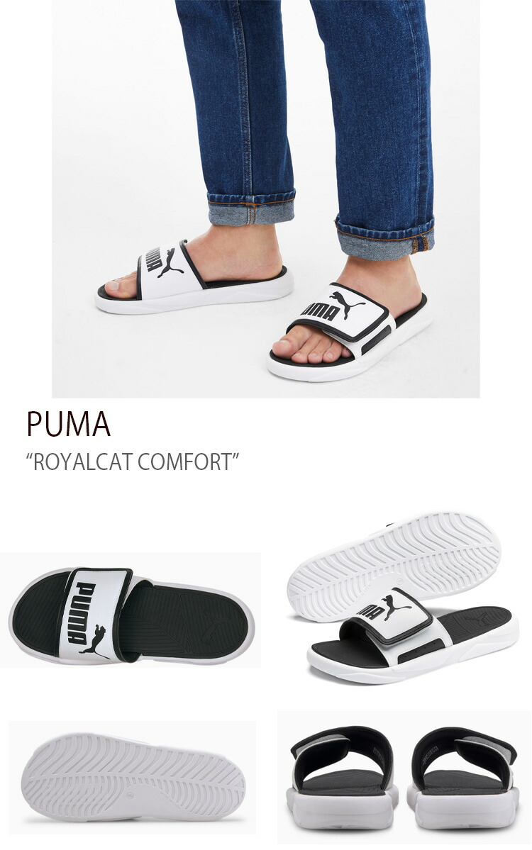 PUMA プーマ サンダル PUMA ROYALCAT COMFORT WHITE BLACK シューズ