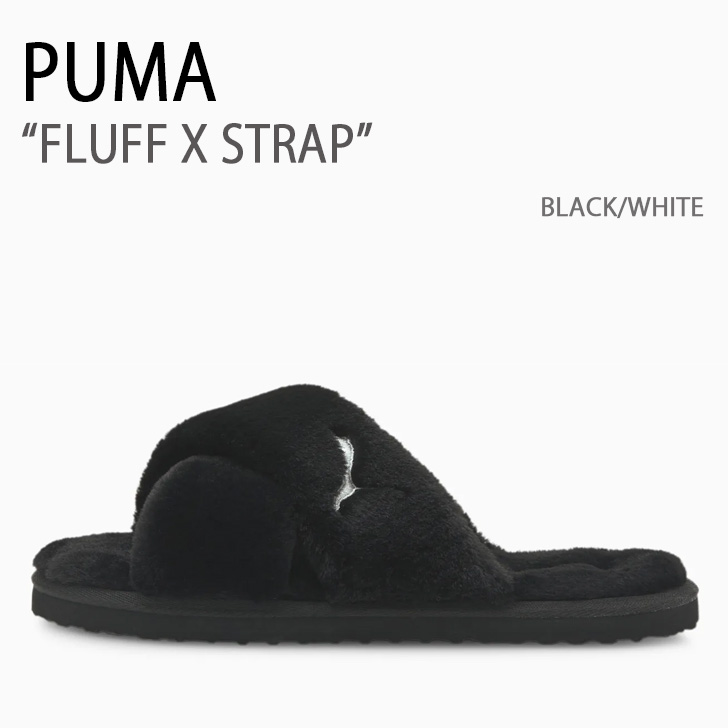 PUMA プーマ サンダル FLUFF X STRAP BLACK WHITE シューズ