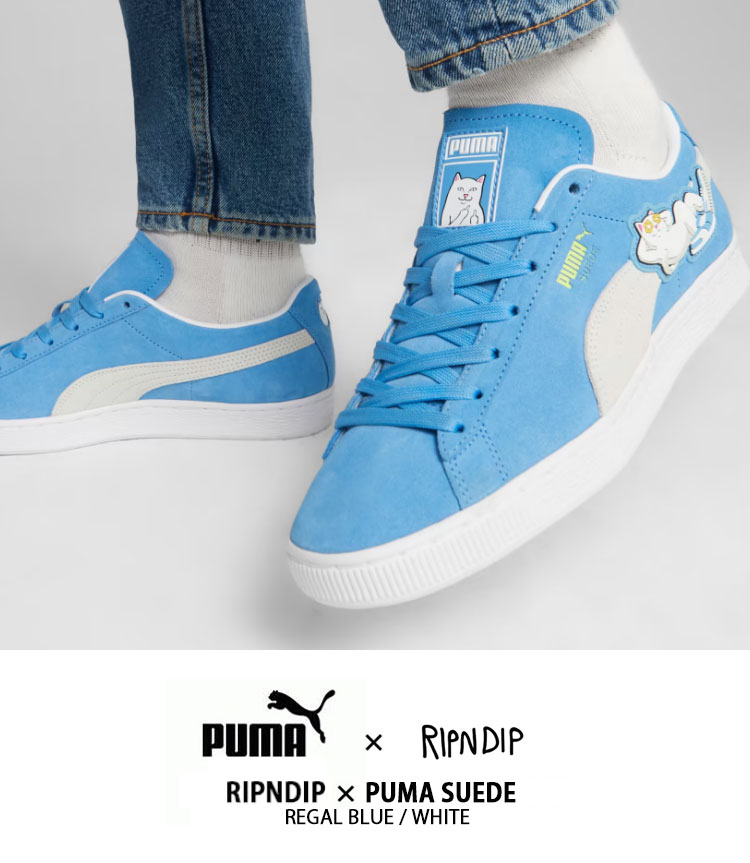 PUMA プーマ スニーカー RIPNDIP SUEDE BLUE WHITE 393537-01 リップン 