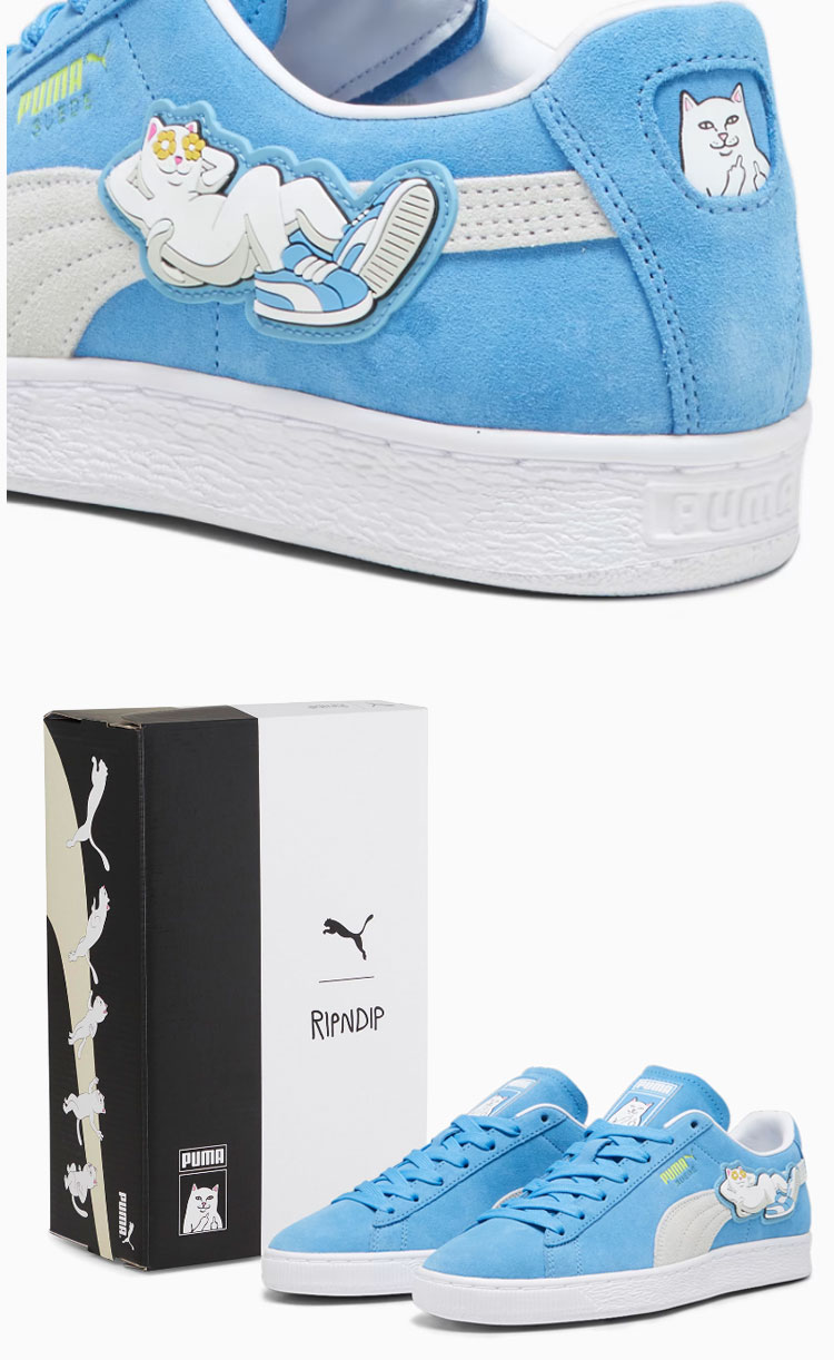 PUMA プーマ スニーカー RIPNDIP SUEDE BLUE WHITE 393537-01 リップンディップ スエード コラボ  コラボスニーカー コラボシューズ ブルー ホワイト