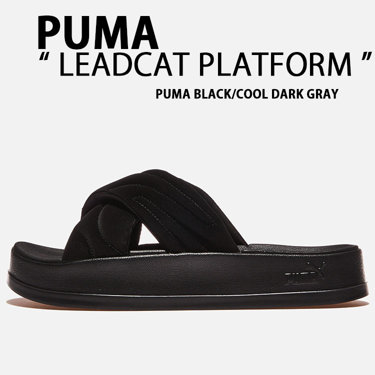 PUMA プーマ サンダル LEADCAT PLATFORM BLACK COOL DARK GRAY