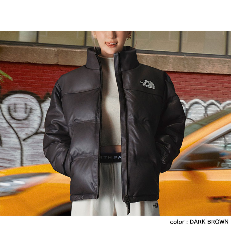 THE NORTH FACE ノースフェイス ダウンジャケット LEATHER NUPTSE DOWN