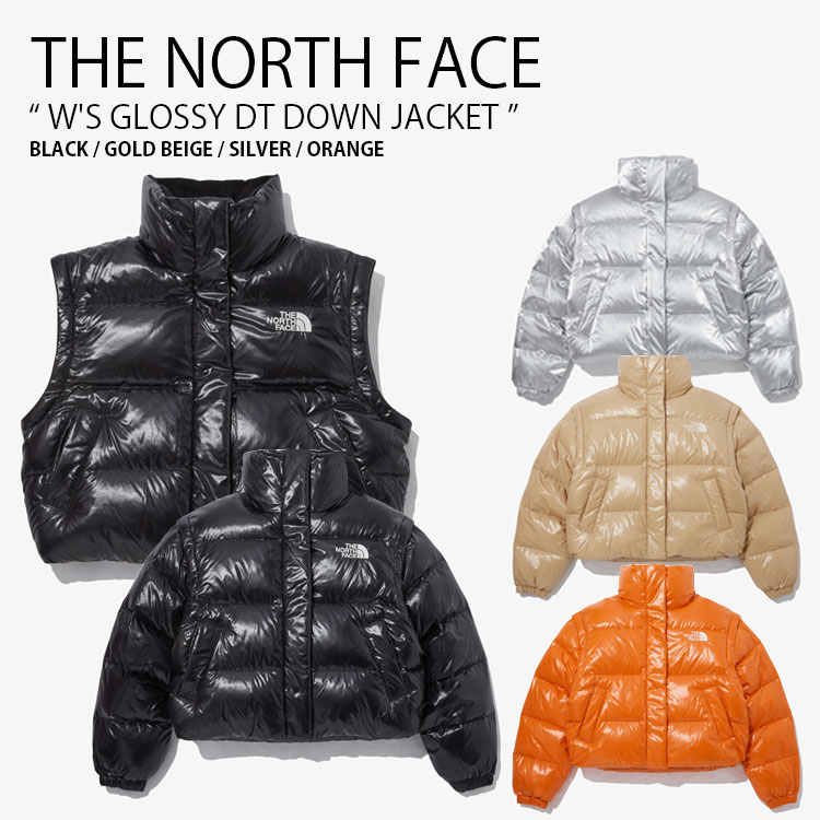 XXLノースフェイスレディース700オレンジブラックニットダウンベストジャケット THE NORTH FACEノースフェイス ヌプシ 700フィル ダウンベスト