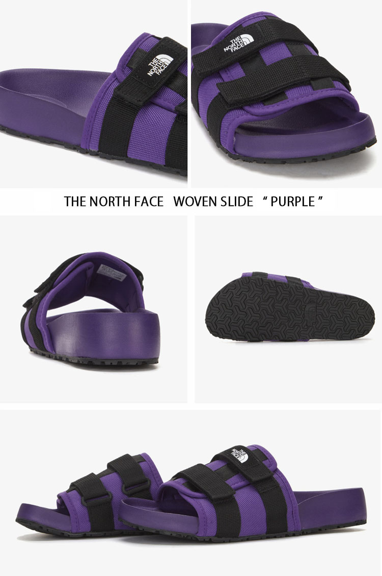 THE NORTH FACE ノースフェイス サンダル WOVEN SLIDE BLACK KHAKI PURPLE スポーツサンダル スポサン  シャワーサンダル スライドサンダル ロゴ NS98N01 NS98P04