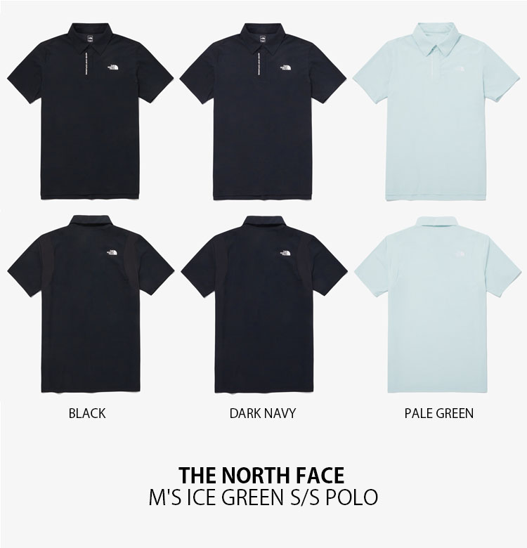 THE NORTH FACE ノースフェイス ポロシャツ M’S ICE GREEN S/S POLO ショートスリーブ ポロ 半袖 ロゴ メンズ レディース NT7PR02 NT7PQ01A/B/C THE NORTH FACE（ザ ノースフェイス） ノースフェイス ポロシャツ M'S