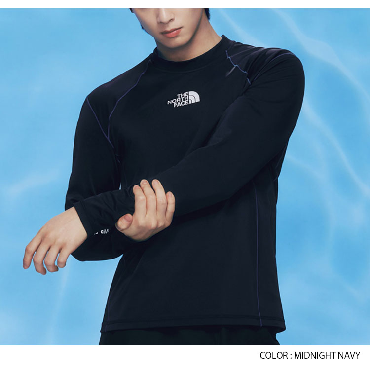 ★関税込★THE NORTH FACE★OCEAN WAVE L/S MOCK NECK Tシャツ★ THE NORTH FACE ノースフェイス ラッシュガード OCEAN WAVE L/S