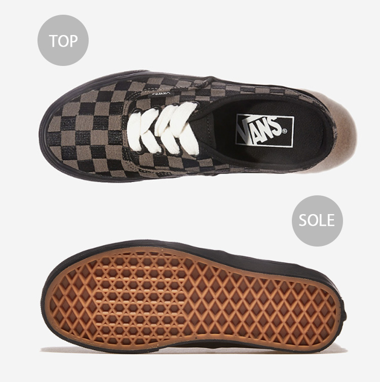 スニーカー ^VANS^ Authentic embroidered check black VN0009PVCJK1 Authentic 'Embroidered Checkerboard Black' - Vans