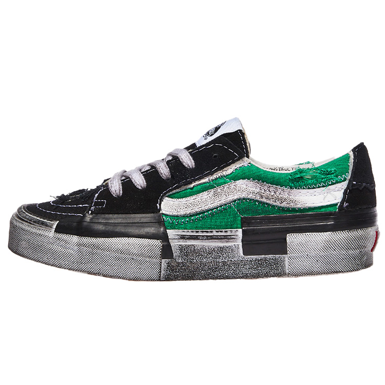 VANS バンズ スニーカーSK8-LOW RECONSTRUCT STRESSED CHECK BLACK GREEN VN0009QSYJ7 スケートロウリコンストラクト ストレスドチェックブラック グリーン