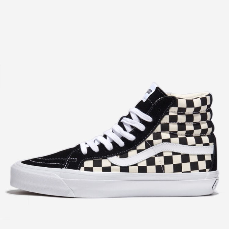 ★VANS★Checkerboard SK8-Hi Skate-Hi Reissue 38 LX★大人気 New Vans Sk8-Hi Reissue 38 Checkerboard Medium Blue Sneakers