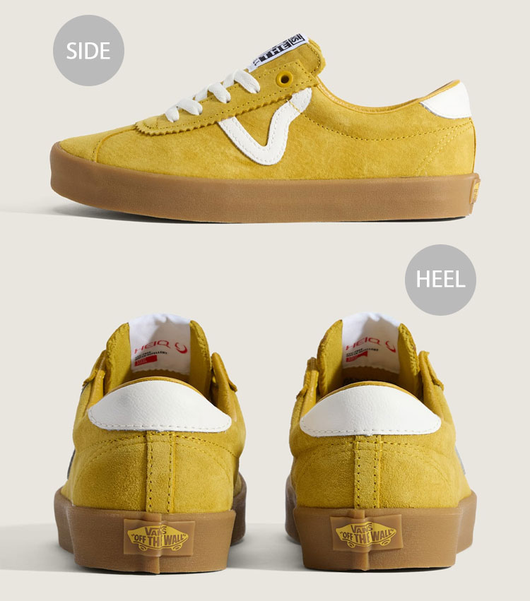＊*＊様 Vans stussy ローカットスニーカー ホワイト/ネオンイエロー VANS（ヴァンズ） バンズ スニーカー SPORT LOW PIG SUEDE VN000D1PEMX