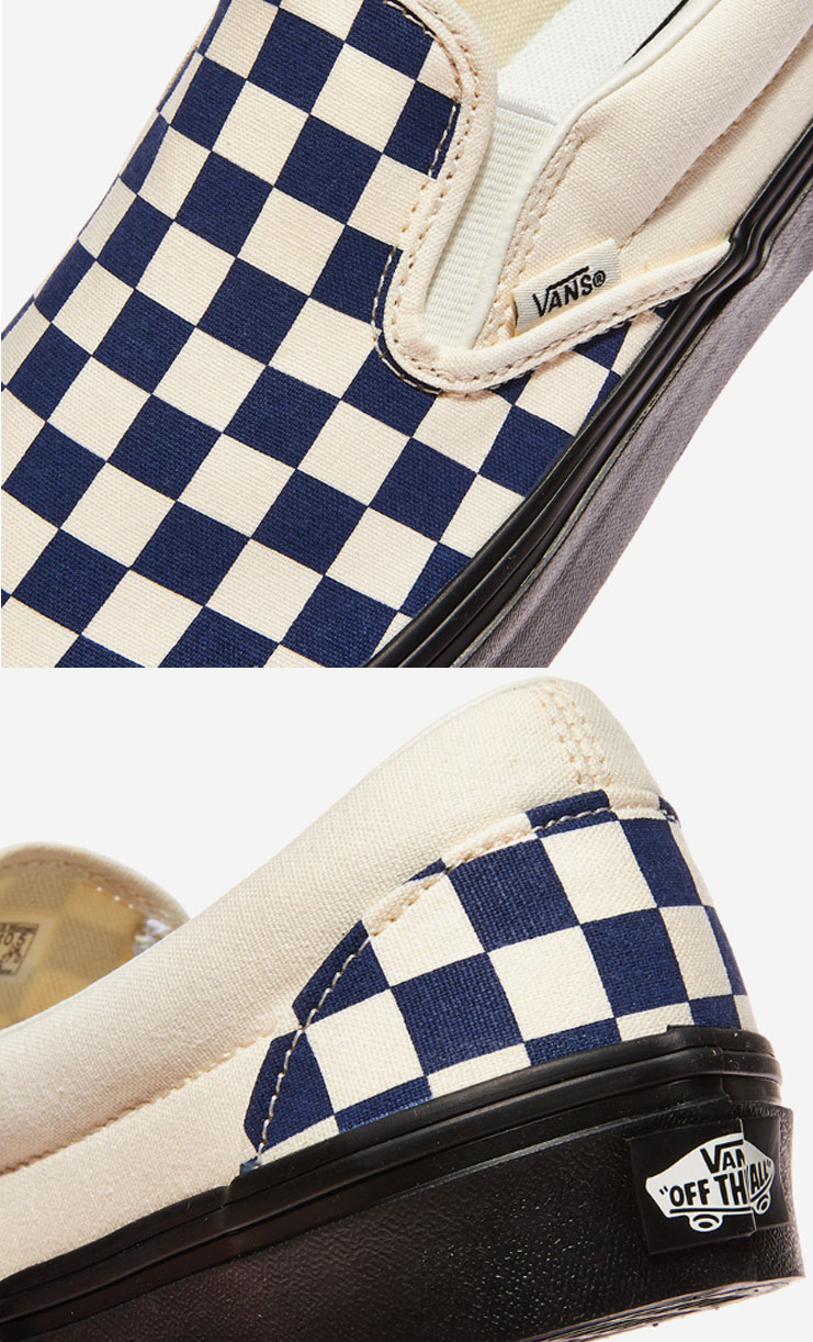 VANS バンズ スニーカー CLASSIC SLIP-ON CHECKERBOARD NAVY