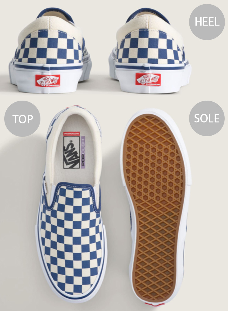 VANS（ヴァンズ） バンズ スニーカー SKATE SLIP-ON BLUE CHECKERBOARD