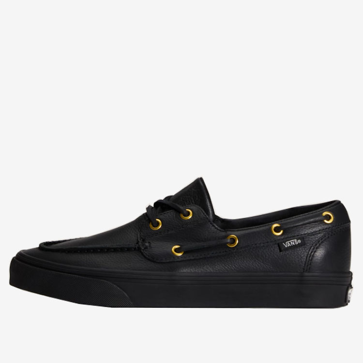 【未使用級】VANS ヴァンズ 本革 デッキシューズ 2アイレット 黒 28.5 VANS（ヴァンズ） バンズ スニーカー 2-EYELET BOAT SHOE LEATHER