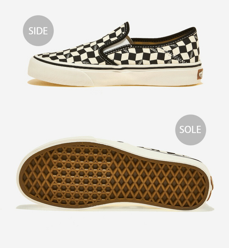 手持ち在庫! Vans スリッポン Checkerboard Shoe シューズ Little Kids Classic Slip-On Checkerboard Shoe in Pure Grey