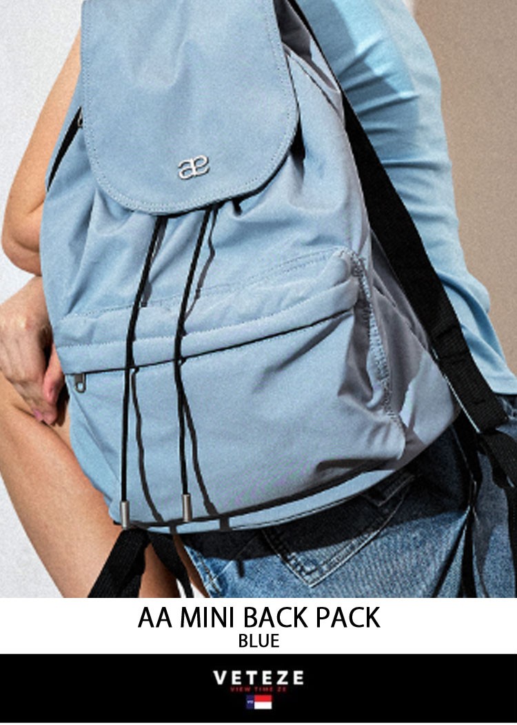 VETEZE べテゼ バックパック 韓国ブランド AA MINI BACK PACK BLACK BLUE GRAY ダブルエー ミニ バッグパック ブラック ブルー グレー デイパック リュックサック レディース 女性用 THE NORTH FACE（ザ ノースフェイス） VETEZE べテゼ バックパック