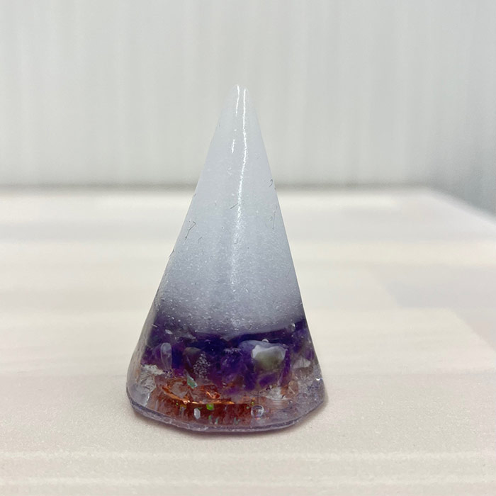 風水開運　幸運引き寄せオルゴナイト＋浄化盛り塩六角皿セット　六芒星　水晶　天然石 マラハの雫 盛り塩 インテリア オルゴナイト 浄化