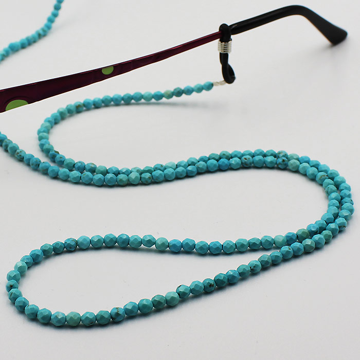 ターコイズのメガネチェーン グラスコード 天然石 本物 メガネチェーン