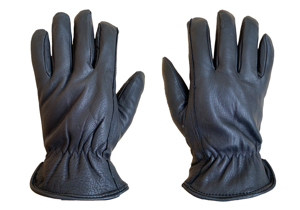 black leather gloves