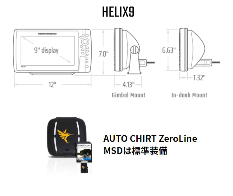 HUMMINBIRD/ハミンバード) HELIX9 CHIRP MEGA SI＋ GPS G4N マップなし 