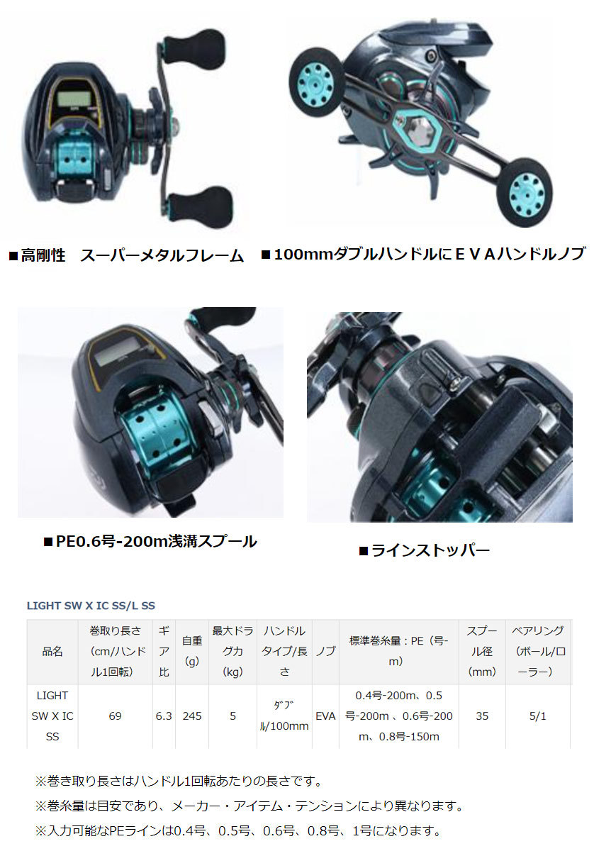 DAIWA/ダイワ) LIGHT SW X IC SS (117480) 両軸リール : m-daiwa117480 