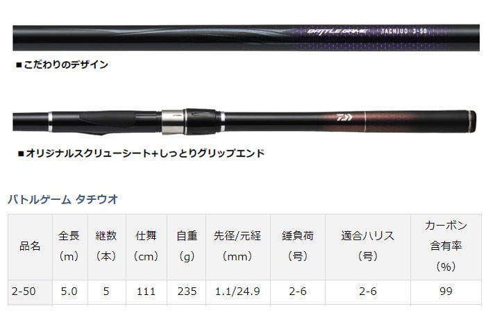 ダイワ　磯竿　バトルゲーム　タチウオ　2-50 DAIWA（釣り） (DAIWA/ダイワ) バトルゲーム タチウオ 2-50