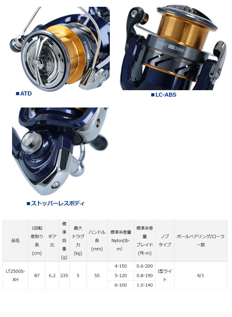 DAIWA（ダイワ） 20 クレスト LT2500S-XH (309431) スピニングリール