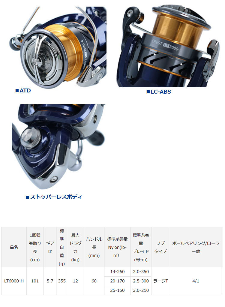 DAIWA（ダイワ） 20 クレスト LT6000-H (309509) スピニングリール