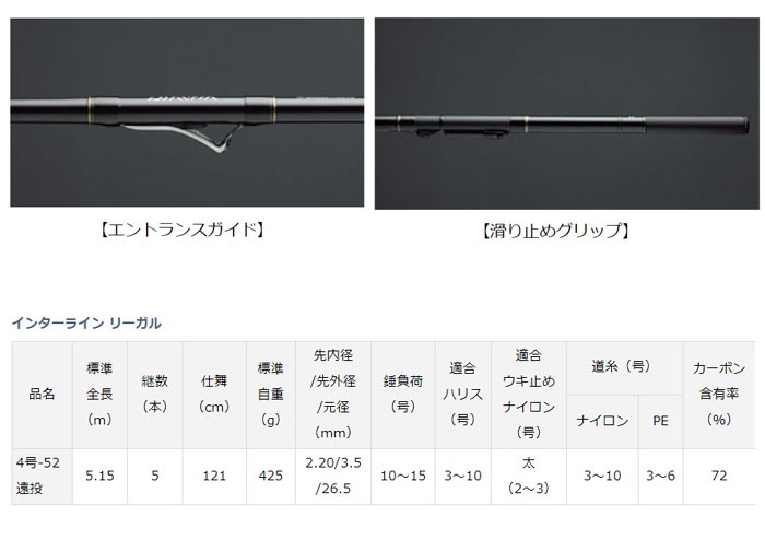 ダイワインターライン　リーガル ダイワ インターライン リーガル 4号-52遠投 (ロッド・釣竿