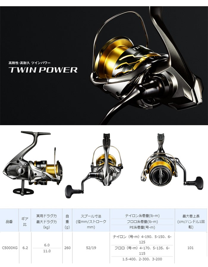 20ツインパワー C5000XG スピニングリール シマノ（SHIMANO） 20 ツインパワー C5000XG / スピニングリール