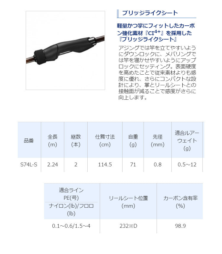 シマノ (SHIMANO/シマノ) 19 ソアレBB アジング S74LS (394415