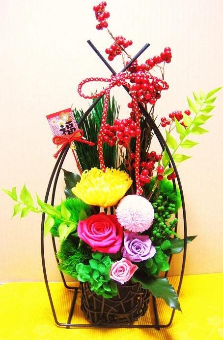 プリザーブドフラワー 和風 正月花 正月飾り 花 和 内祝 贈答 結婚祝
