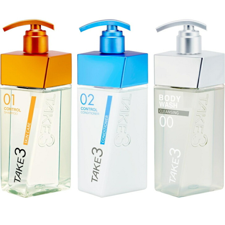 TAKE3 テイクスリー 本体3点セット コントロールシャンプー400mL&