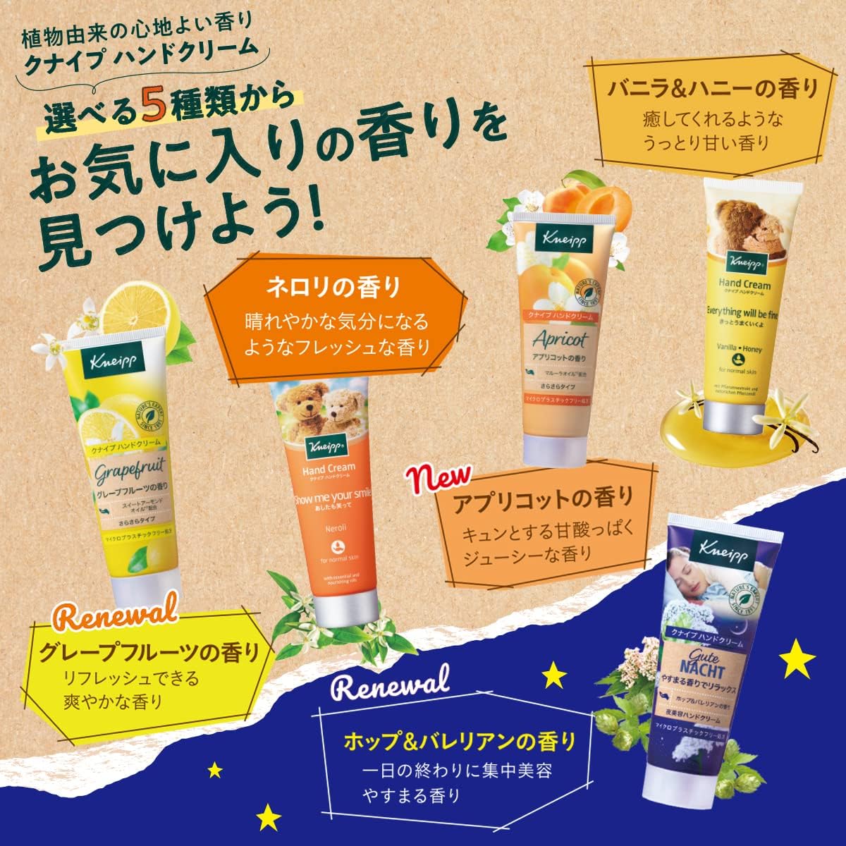 クナイプ(Kneipp) ハンドクリーム バニラ&ハニーの香り 1本（75ml
