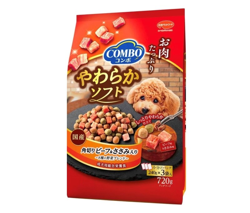 3袋セット コンボ ドッグフード やわらかソフト 角切りビーフ・ささみ