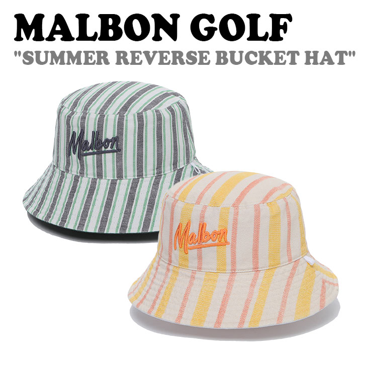 マルボンゴルフ バケットハット MALBON GOLF メンズ レディース SUMMER REVERSE BUCKET HAT サマー リバース バケット ハット 全2色 M3343PCP61WHT/GRN ACC :ac mb23 pcp61wht:a Labs